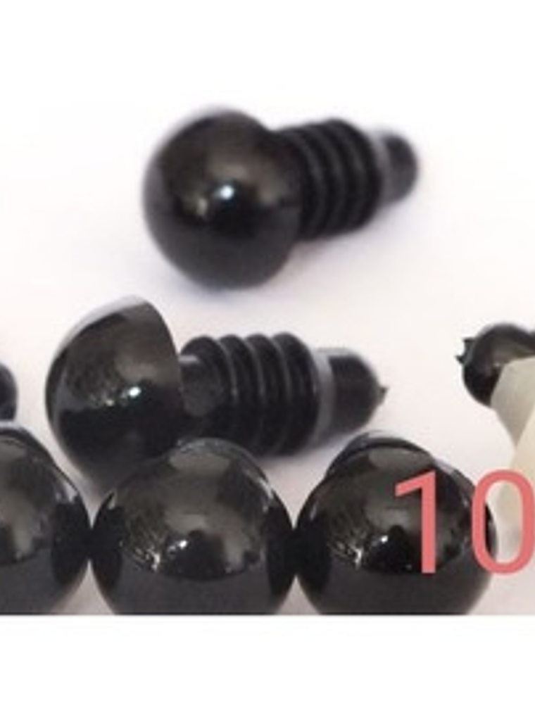 20 Ojos De Seguridad Negros 10mm Con Seguro/gumishomi Store  1