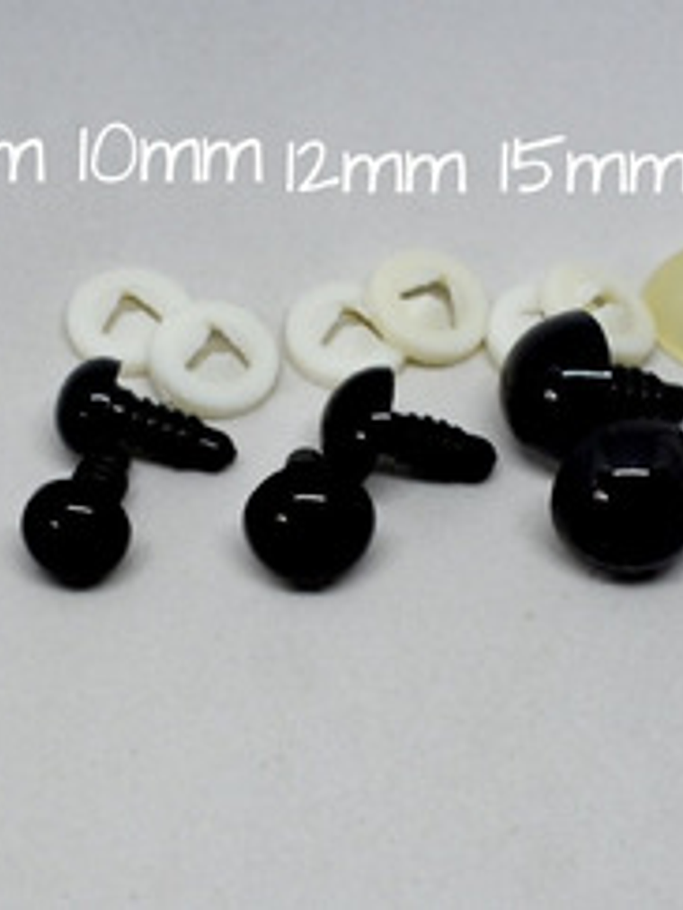 20 Ojos De Seguridad Negros 10mm Con Seguro/gumishomi Store  2