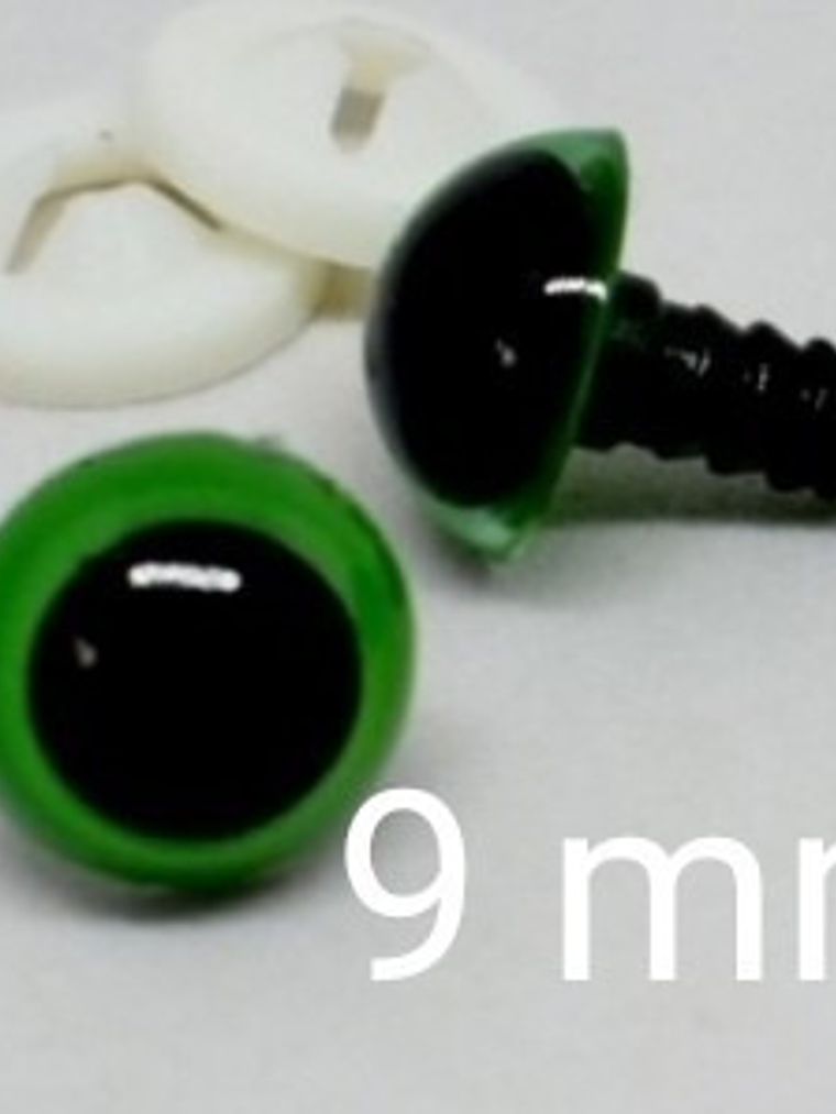 20 Ojos De Seguridad 9mm Color Verde Y/o Cafe (amigurumi) 1
