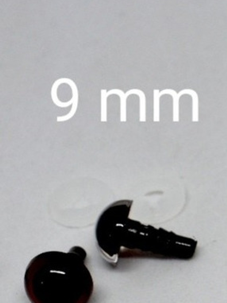 20 Ojos De Seguridad 9mm Color Verde Y/o Cafe (amigurumi) 3