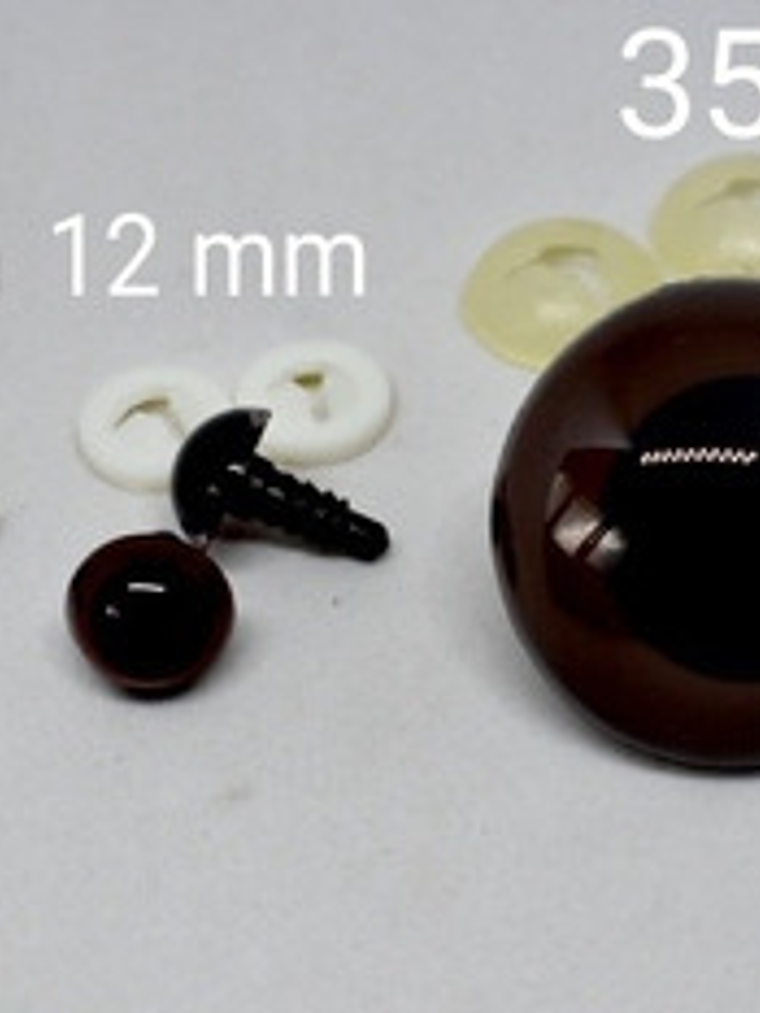 20 Ojos De Seguridad 9mm Color Verde Y/o Cafe (amigurumi) 4