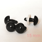 20 Ojos De Seguridad Negros 15mm Con Seguro/gumishomi Store 