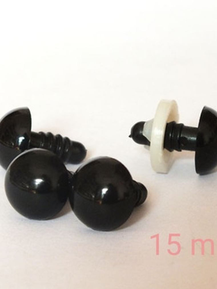 20 Ojos De Seguridad Negros 15mm Con Seguro/gumishomi Store  1