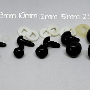 20 Ojos De Seguridad Negros 15mm Con Seguro/gumishomi Store 