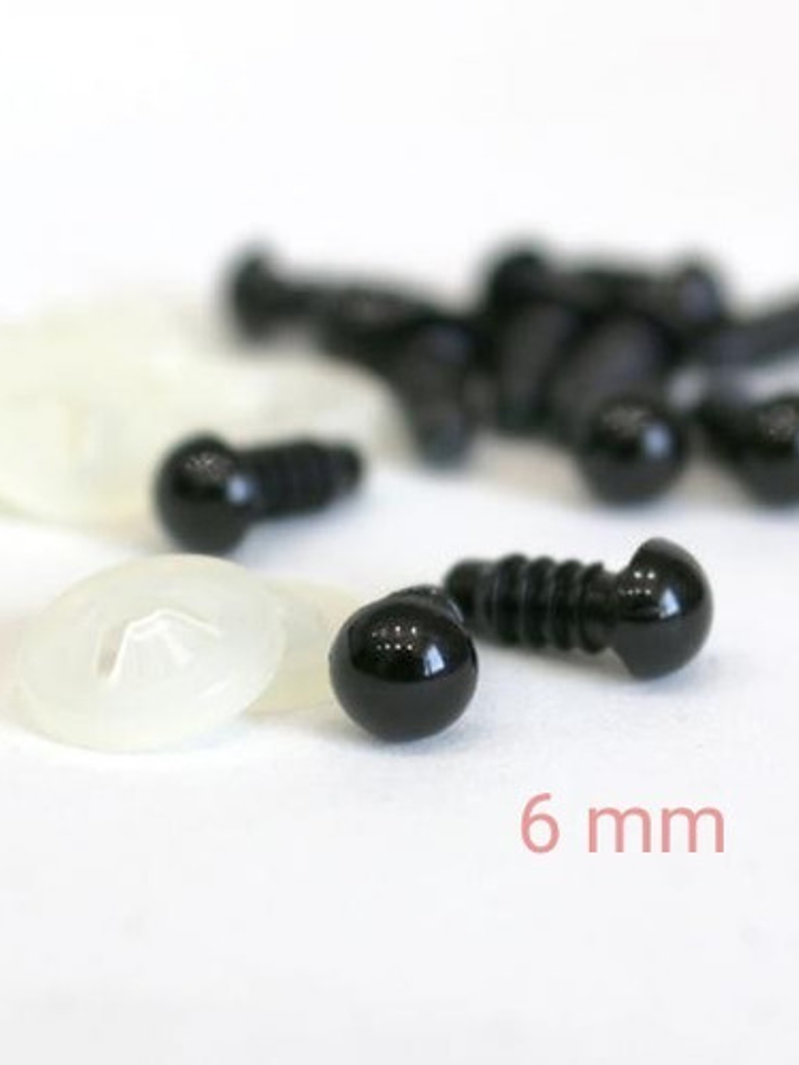 20 Ojos De Seguridad Negros 6mm Con Seguro/ Gumishomi Store  1