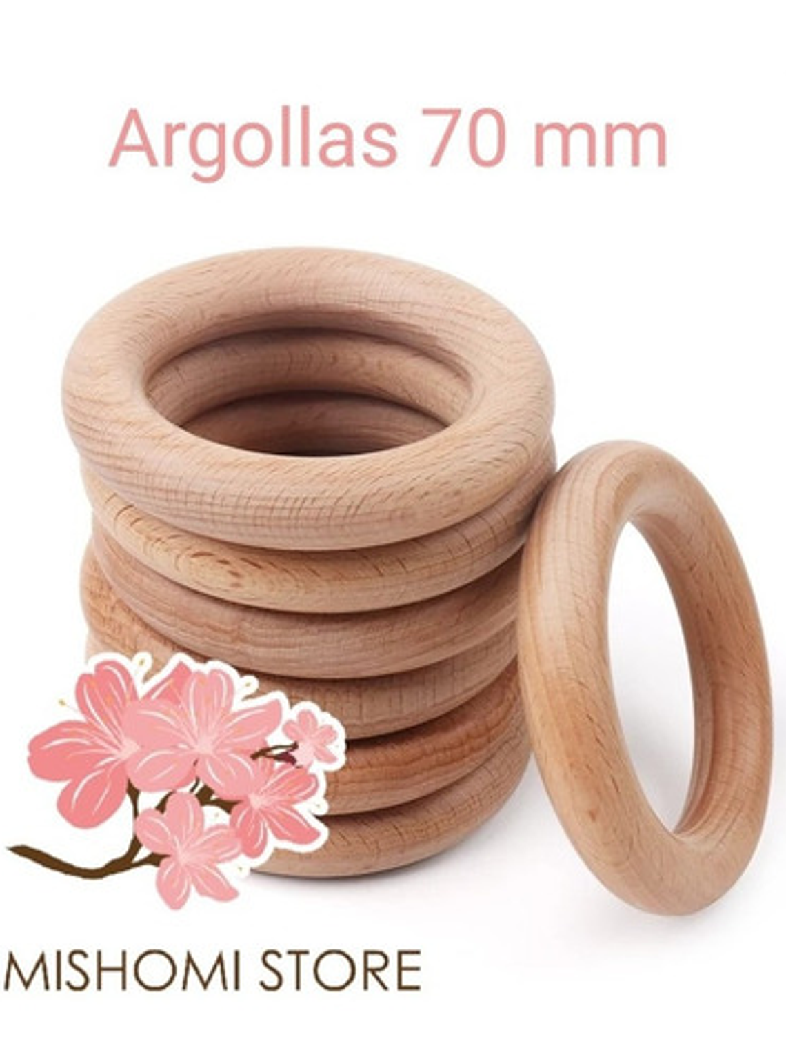 Argollas Madera De Haya. 70 Mm 4