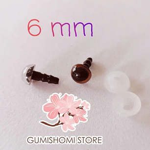 Ojos De Seguridad De 6 Mm, Café, Verde Y Azul C/s