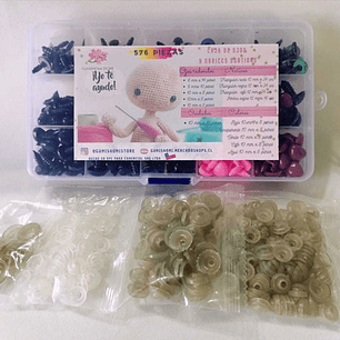 Caja Mix Ojitos Y Narices Amigurumi Y Peluches 576 Piezas