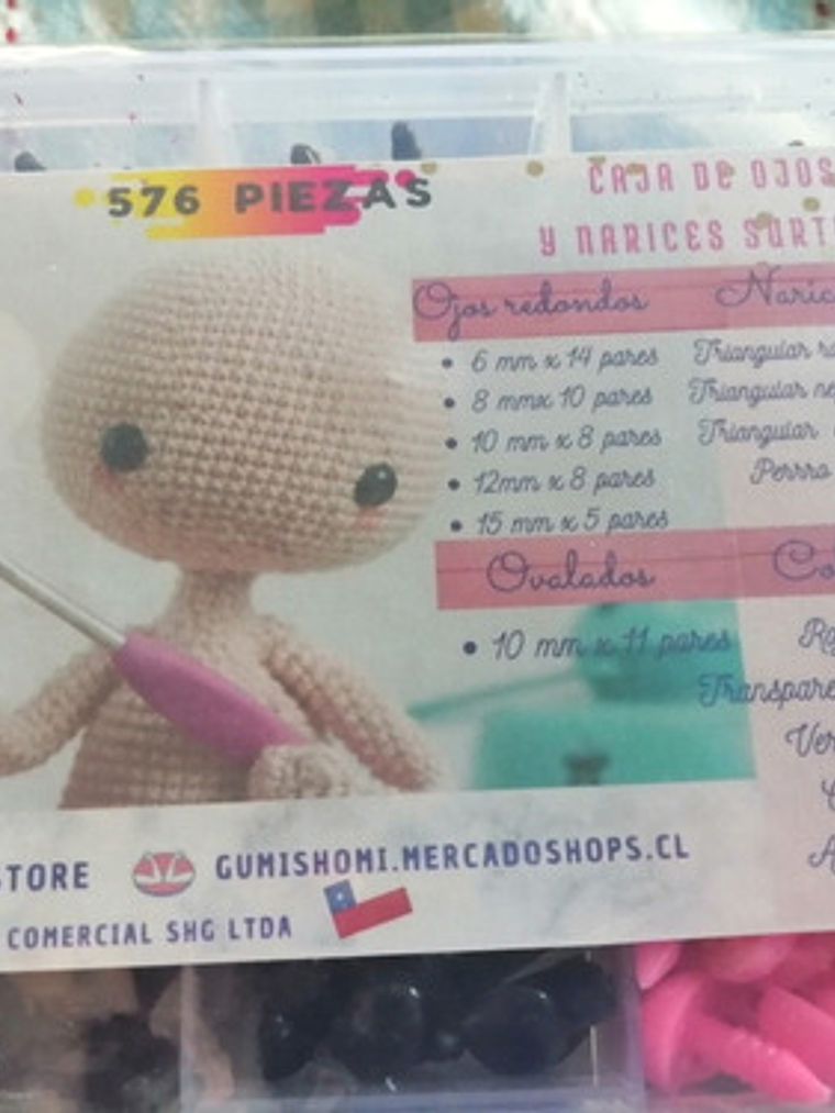 Caja Mix Ojitos Y Narices Amigurumi Y Peluches 576 Piezas 3
