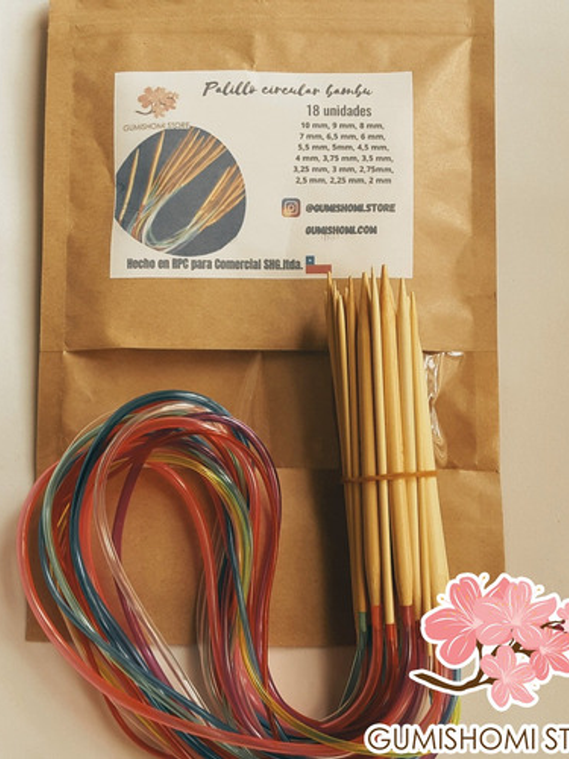 Set De Palillos Circulares De Bambu 1