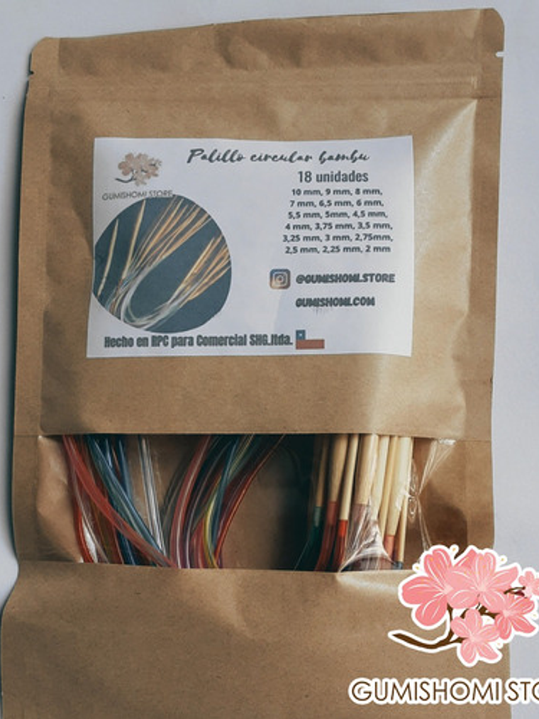 Set De Palillos Circulares De Bambu 5