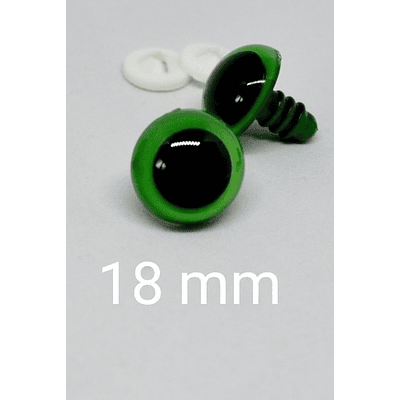 Ojos De Seguridad Verde 18 Mm