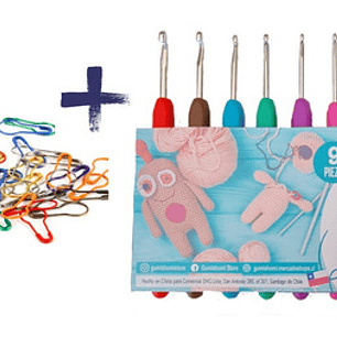 Set De Crochet + Marcadores De Puntos Gumishomi