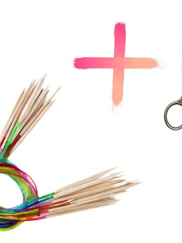 Set De Palillos Circulares + Tijera Vintage 1