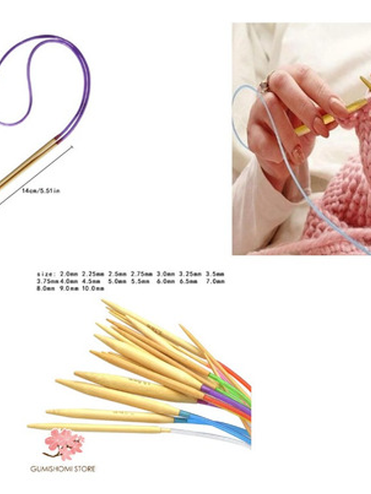 Set De Palillos Circulares + Tijera Vintage 2