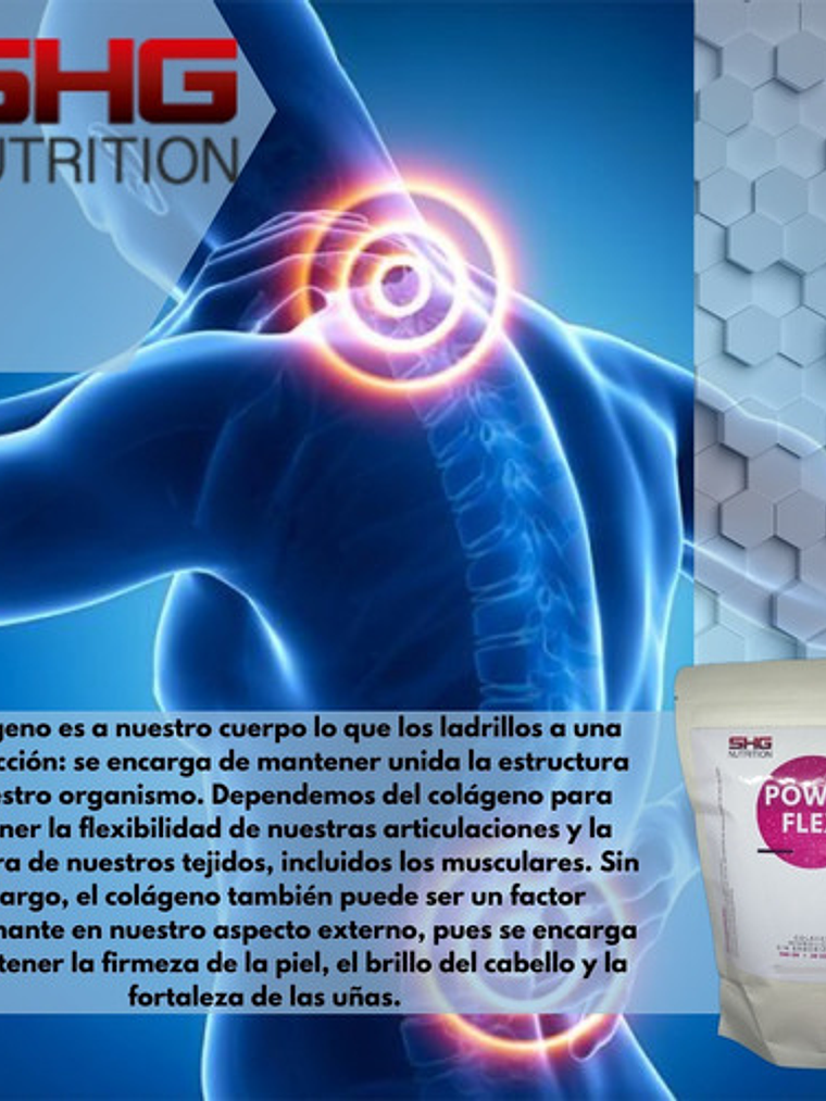 Power Flex Shg - 300gr Péptidos De Colágeno 2