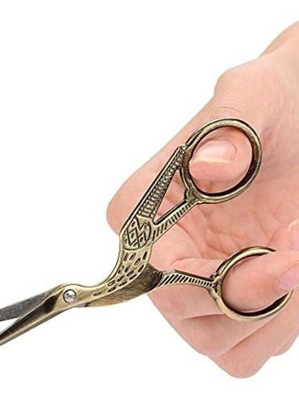 Tijera Vintage Cigueña Bronce 3