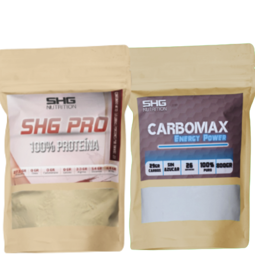 SHG PRO 800gr + CarboMax 800gr (proteína + Carbohidratos)
