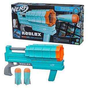 Lanzador Nerf Roblox Sharkbite Web Launcher Con 2 Cohetes Color Agua