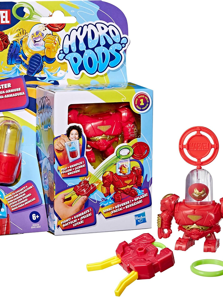 Set de Batalla Hydro Pods Marvel Hulkbuster Aqua Armor de 10 cm (IronMan) 1