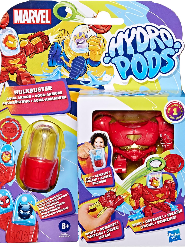 Set de Batalla Hydro Pods Marvel Hulkbuster Aqua Armor de 10 cm (IronMan) 2