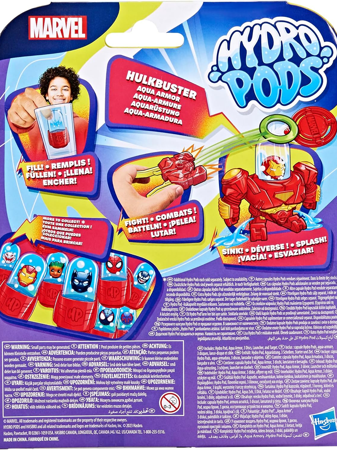 Set de Batalla Hydro Pods Marvel Hulkbuster Aqua Armor de 10 cm (IronMan) 3