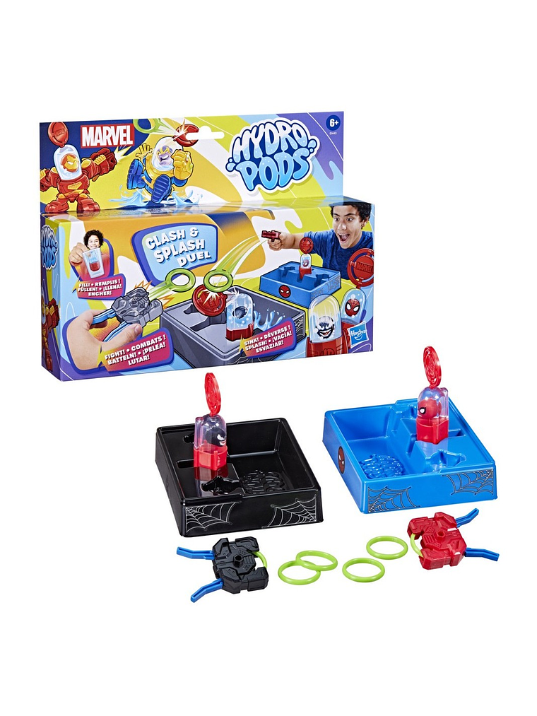 ¡DUELO ÉPICO CON AGUA! Set de Batalla Hydro Pods Marvel - Clash & Splash 3