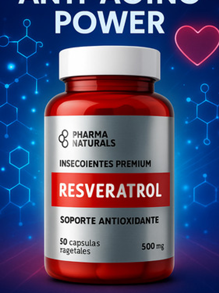 Resveratrol 500mg Pharma Naturals 60 Cápsulas Vegetales 2
