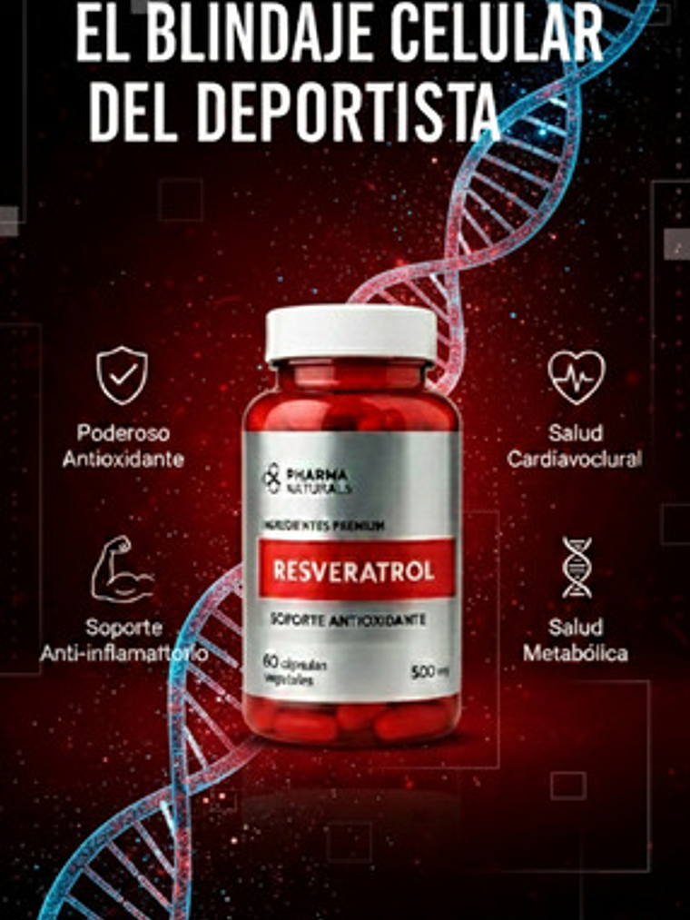 Resveratrol 500mg Pharma Naturals 60 Cápsulas Vegetales 4