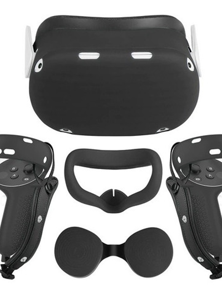 Funda Protectora Vr Oculus Quest 2 Relohas Negra Plástico Ajustable Gamer 1