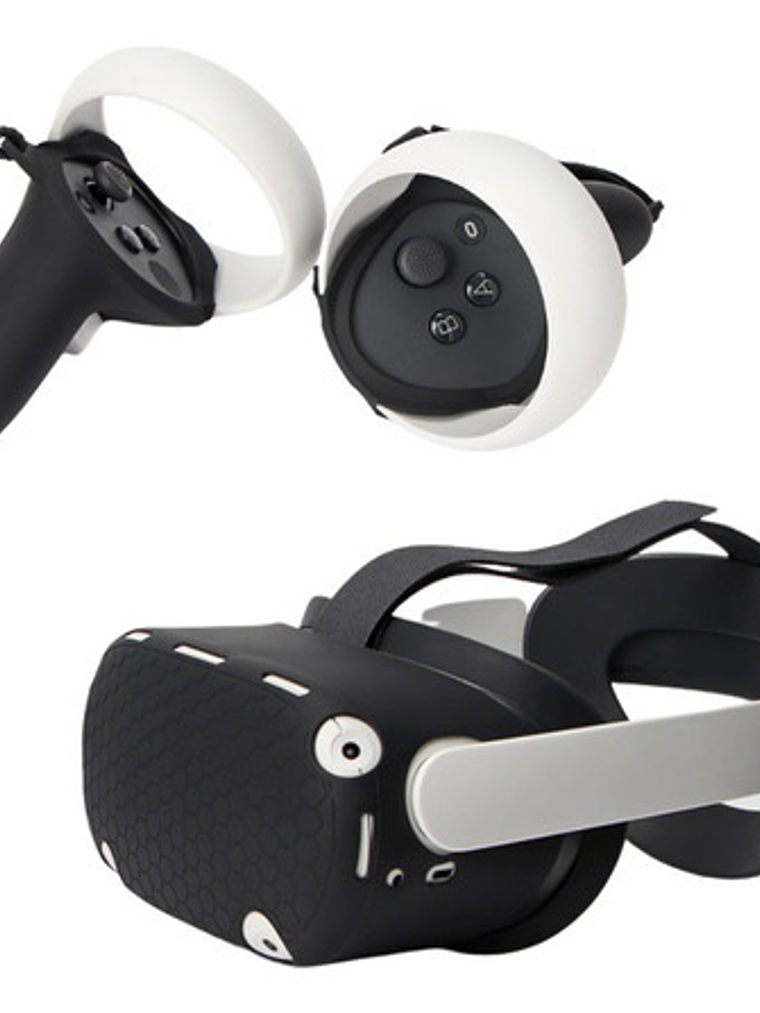 Funda Protectora Vr Oculus Quest 2 Relohas Negra Plástico Ajustable Gamer 9