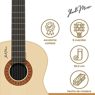 Guitarra Acústica Clásica Café Ibrah 39 Pulgadas + Estuche