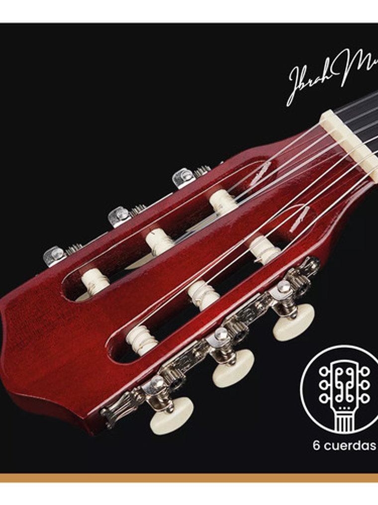 Guitarra Acústica Clásica Café Ibrah 39 Pulgadas + Estuche 4