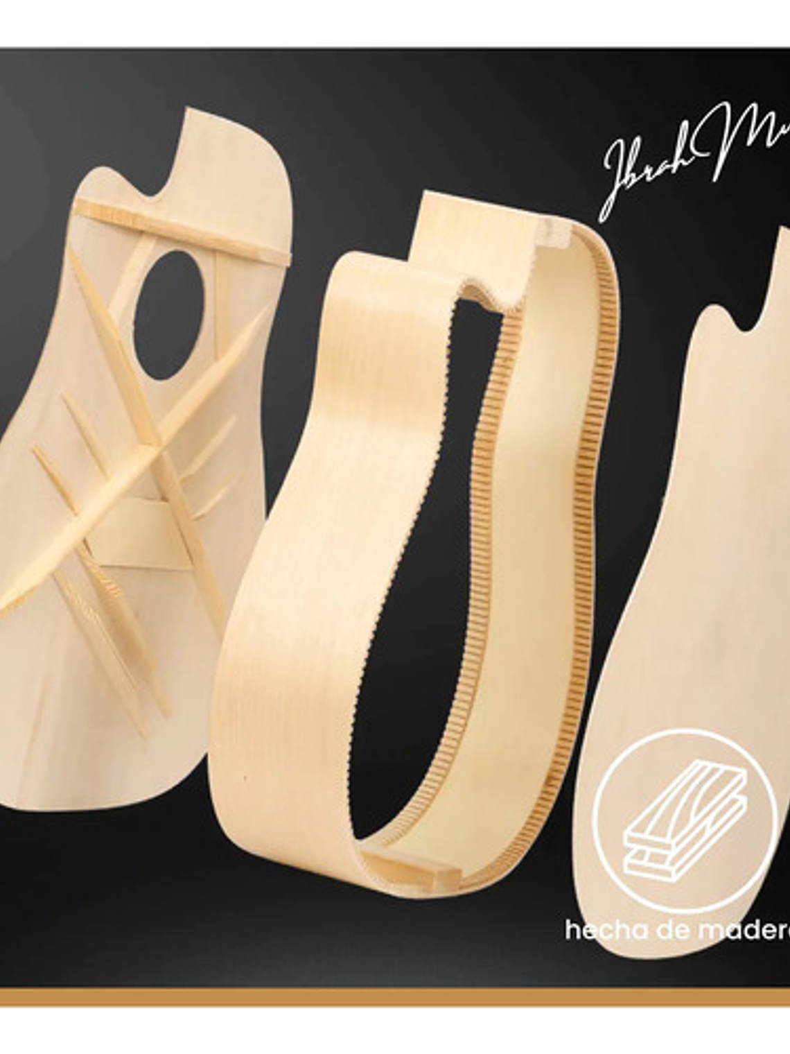 Guitarra Acústica Clásica Café Ibrah 39 Pulgadas + Estuche 5