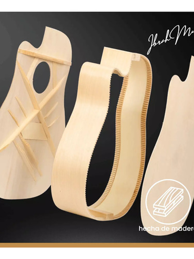 Guitarra Acústica Clásica Café Ibrah 39 Pulgadas + Estuche 5