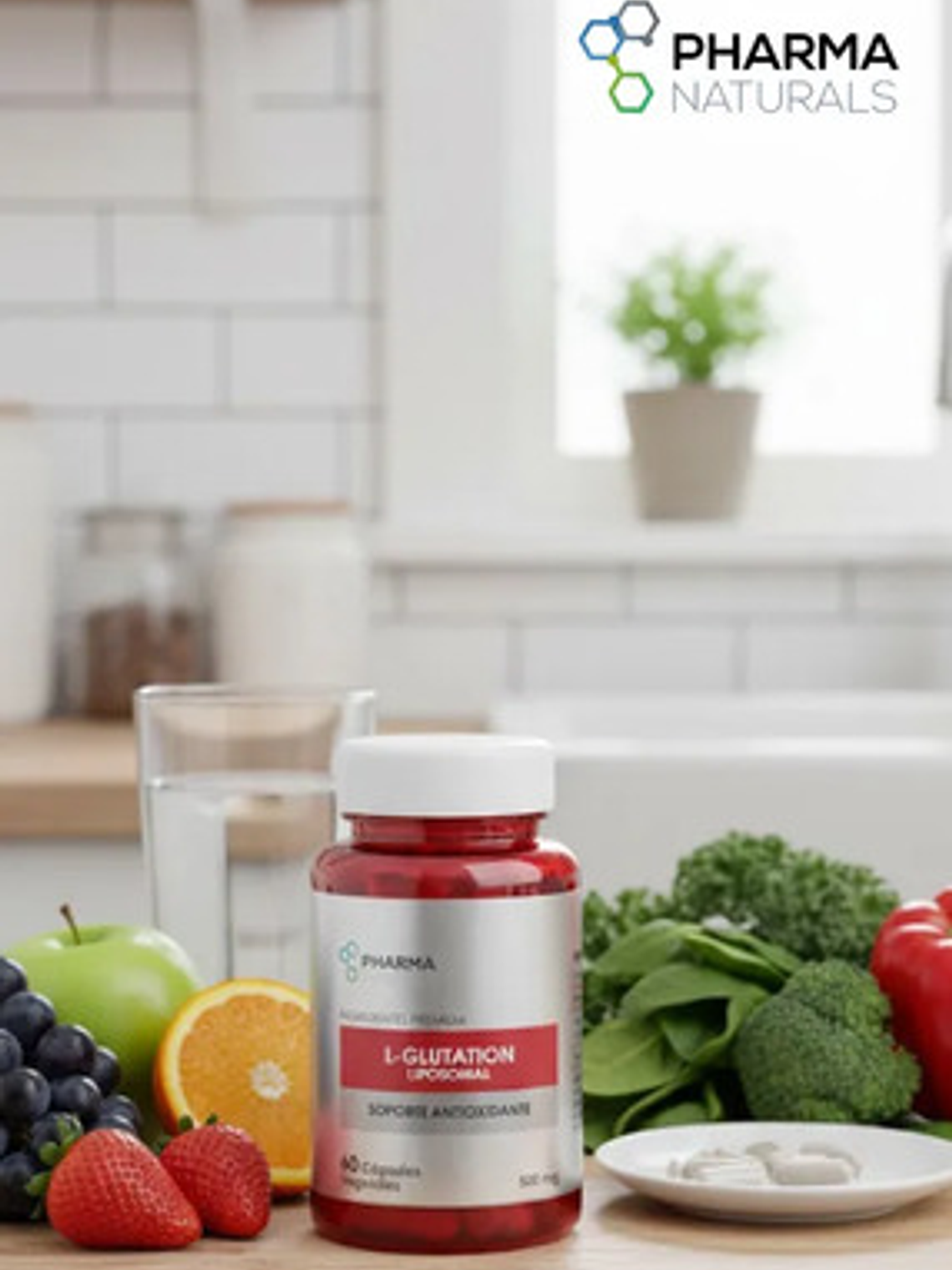 L - Glutation Liposomal 500mg 60 Cáp Protector Hepático Sin Sabor 3