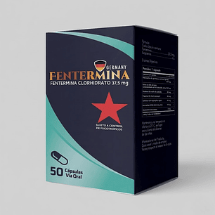 Fentermina Clorhidrato 37,5 mg | 50 Cápsulas | Anorexígeno 