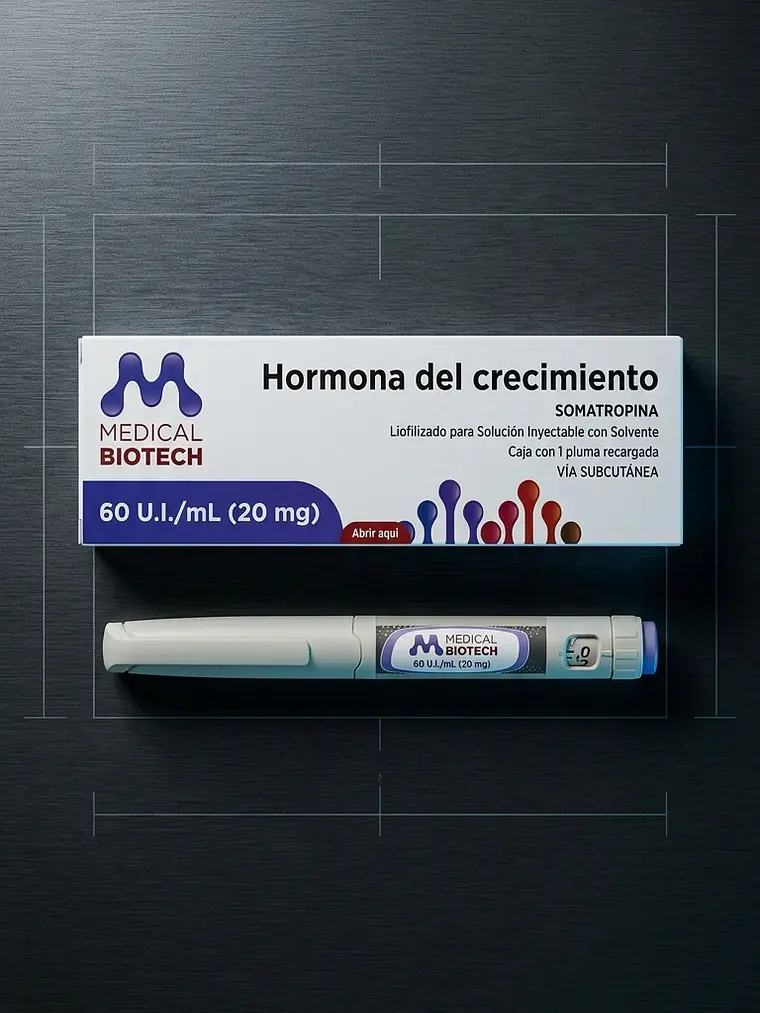 Hormona de Crecimiento - Somatropina 60 U.I./mL (20 mg) – Medical Biotech 2