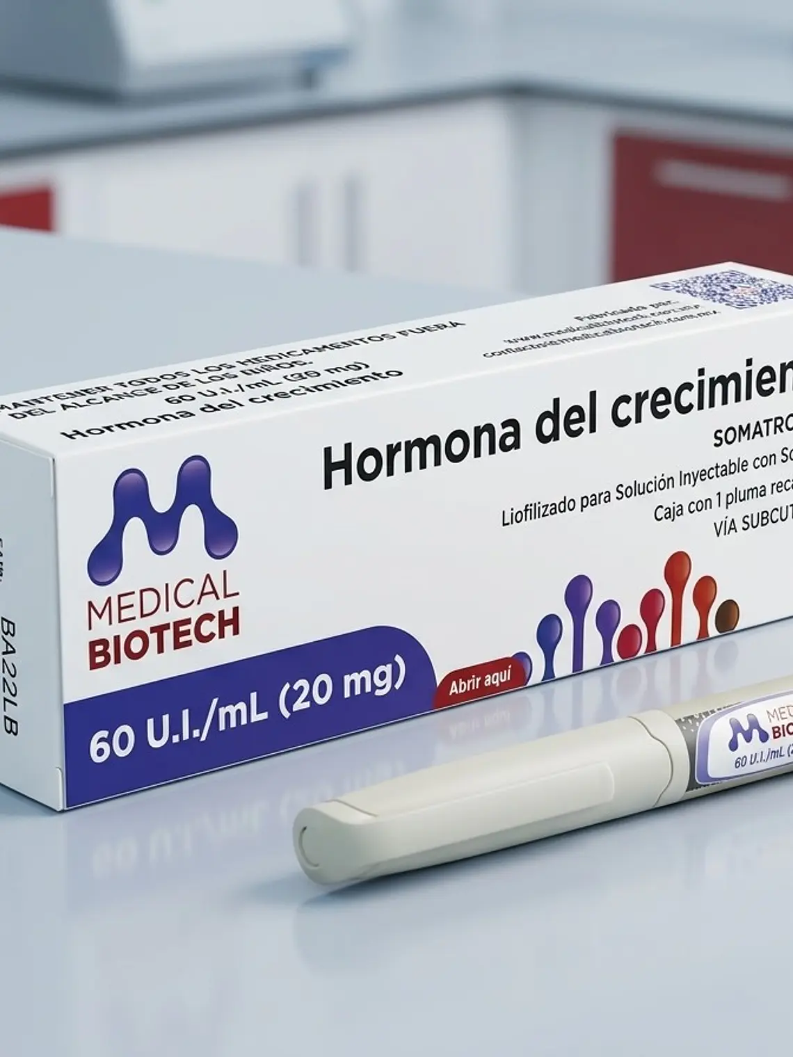 Hormona de Crecimiento - Somatropina 60 U.I./mL (20 mg) – Medical Biotech 1