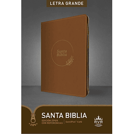Biblia RVR60, Edición zíper con referencias (SentiPiel Café)