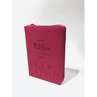 Biblia NVI Letra Grande mediano Ziper Sentipiel Fucsia Glitter 1