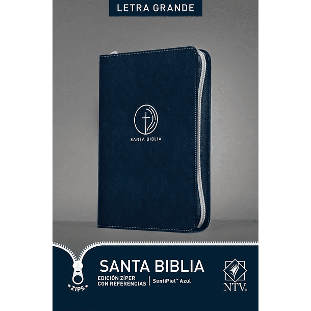 Biblia NTV, Edición zíper con referencias, letra grande (SentiPiel Azul) con índice lateral 2