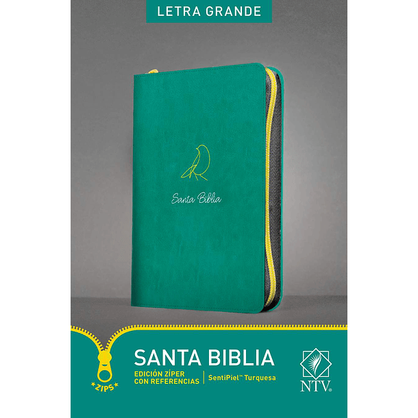 Biblia NTV, Edición zíper con índice, letra grande (SentiPiel Turquesa) con índice lateral 2