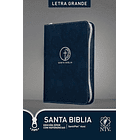 Biblia NTV, Edición zíper con referencias, letra grande (SentiPiel Azul) Nueva 2