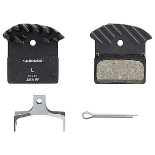 PASTILLA FRENO SHIMANO RESINA W/ FIN (J05A-RF), PAD SPRING W/SPLIT PIN 1 PAIR, IND.PACK EBPJ05ARFA