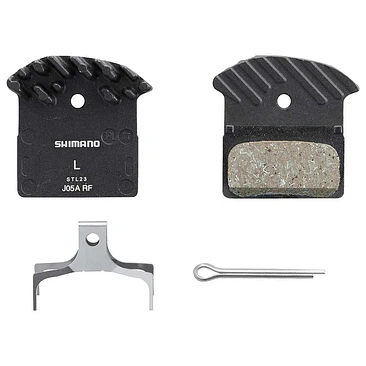 PASTILLA FRENO SHIMANO RESINA W/ FIN (J05A-RF), PAD SPRING W/SPLIT PIN 1 PAIR, IND.PACK EBPJ05ARFA