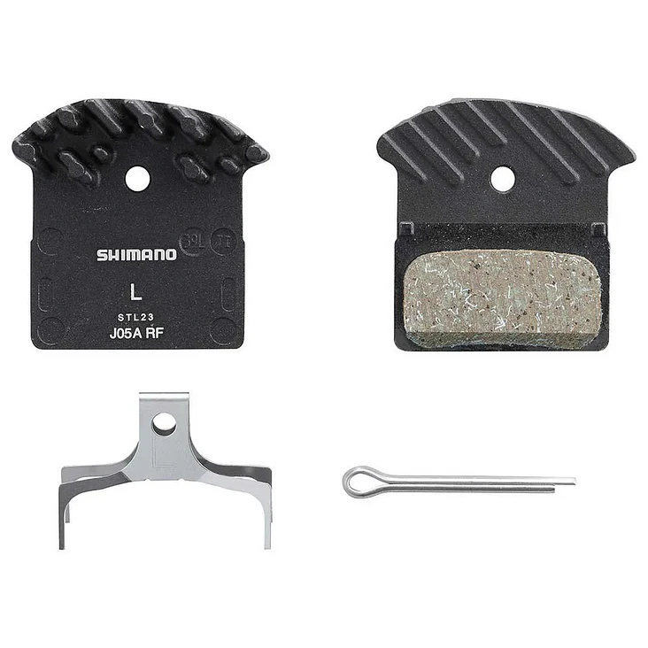 PASTILLA FRENO SHIMANO RESINA W/ FIN (J05A-RF), PAD SPRING W/SPLIT PIN 1 PAIR, IND.PACK EBPJ05ARFA