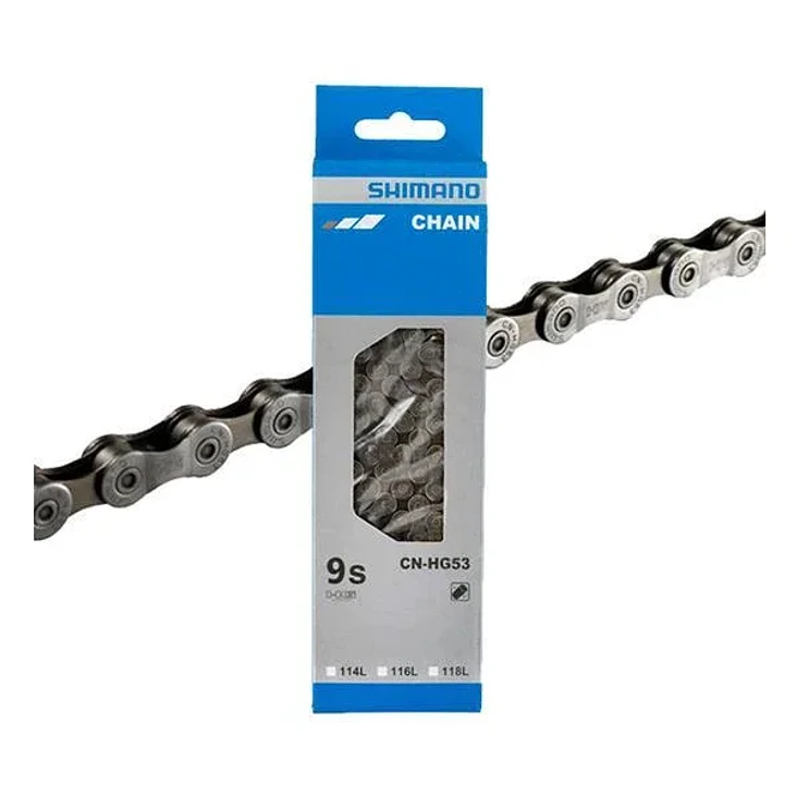 CADENA SHIMANO 9V. CN-HG53 DEORE SHIMANO (116L) W/O END PIN, AMPULE TYPE CONNECT PIN X1 IND. PACK EC