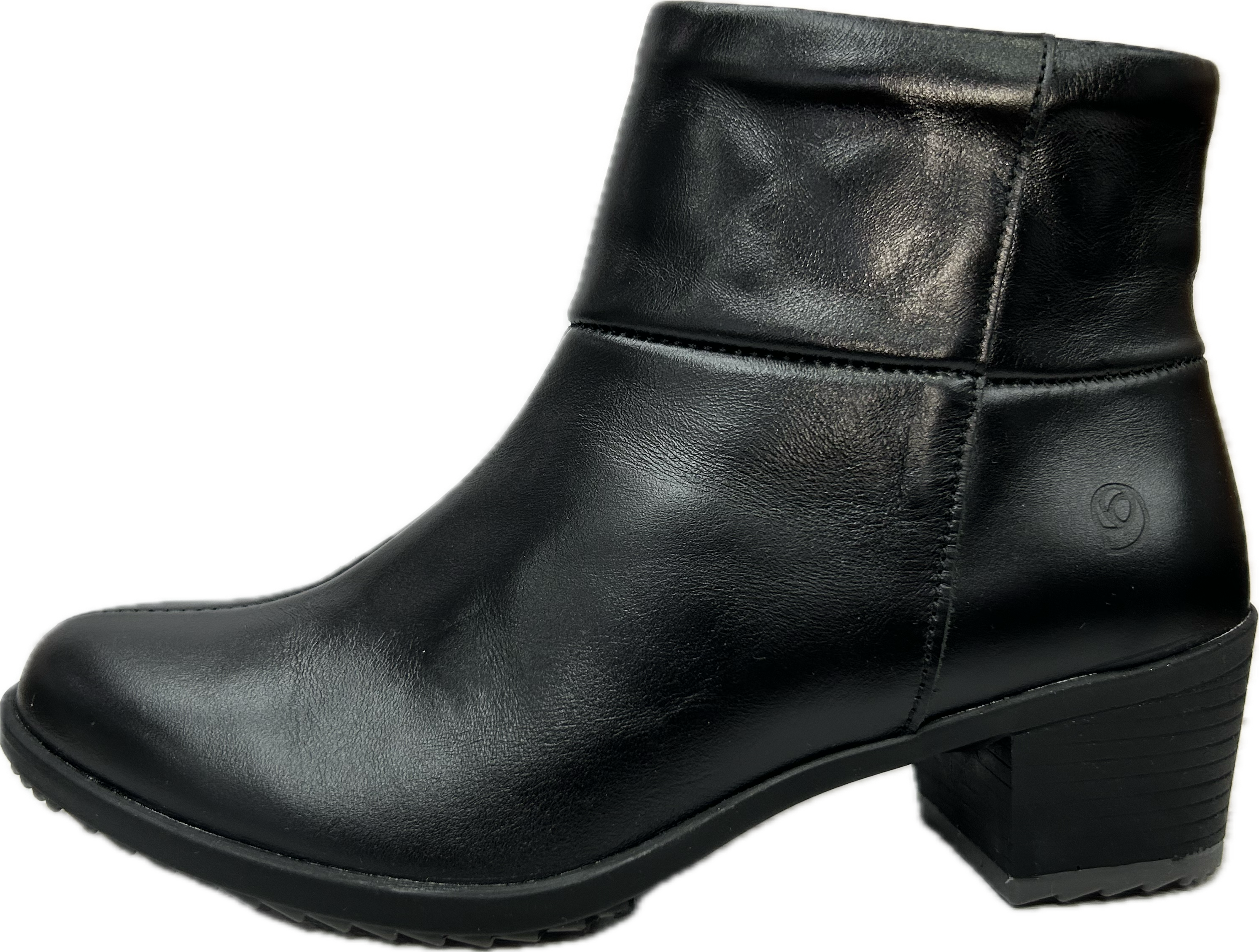 Botim tacão baixo fecho conforto 