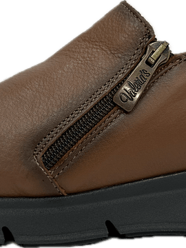 Sapato zip elásticos raso conforto 